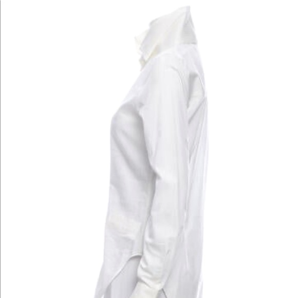 Alexander McQueen Vintage White 1990’s Luxury VTG Removable Collar Button-Up Top - Picture 2 of 3